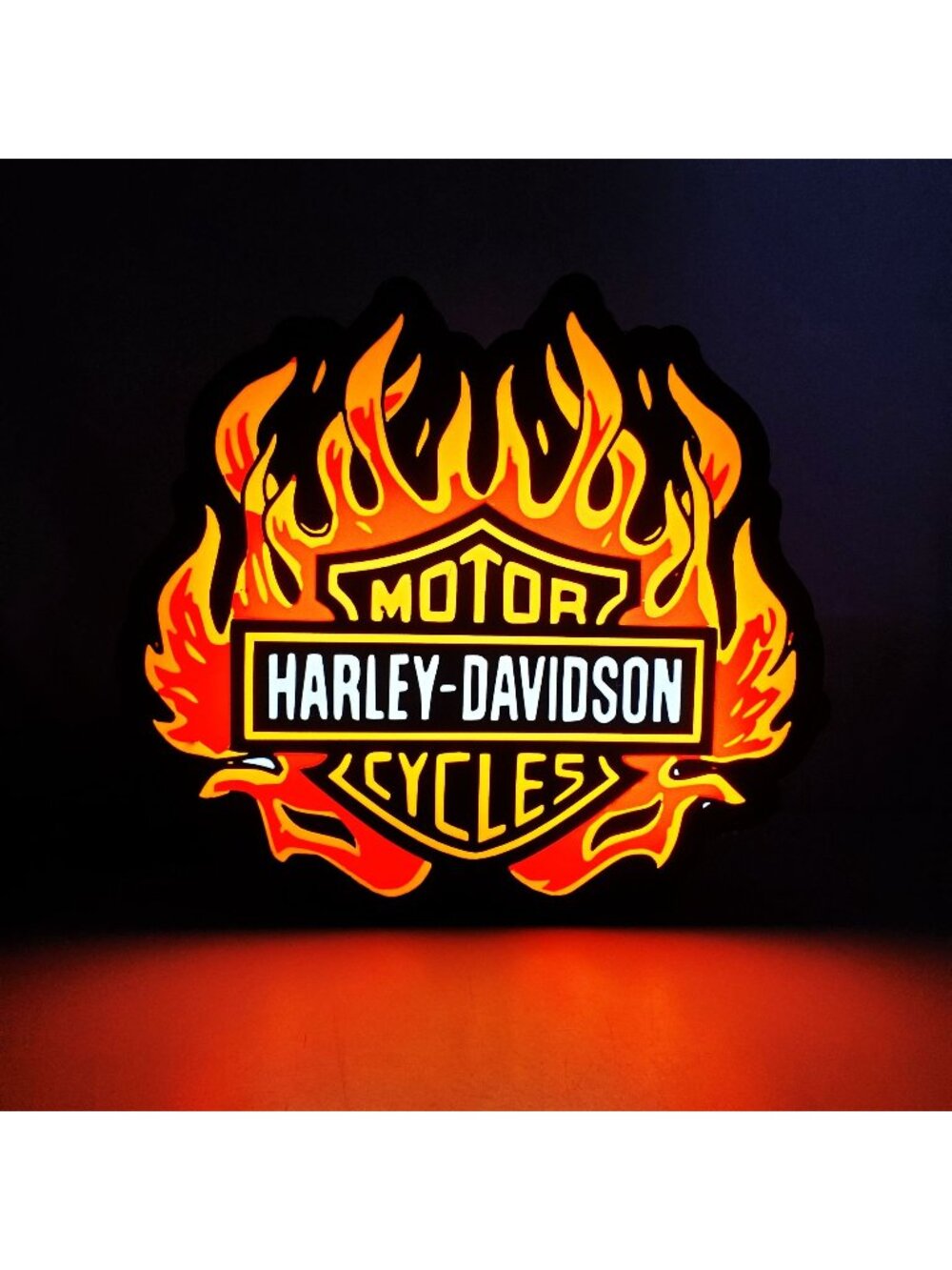 Harley-Davidson Logo Light Box - 10" x 9" LED Lighted Sign with Dimmer - USB Pow
